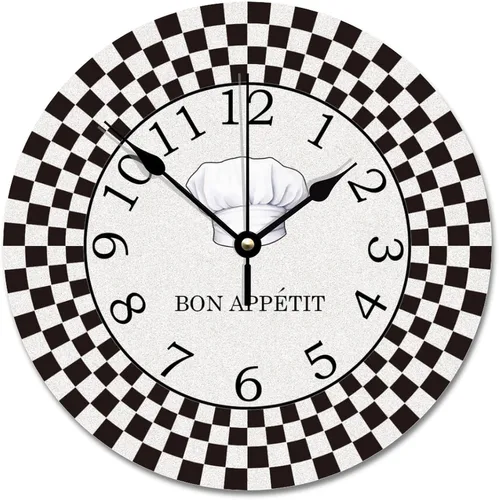 Vista 14 de ArogGeld Reloj de cocina de chef con números arábigos, reloj de pared personalizado de 10 pulgadas, funciona con pilas, decoración de pared
