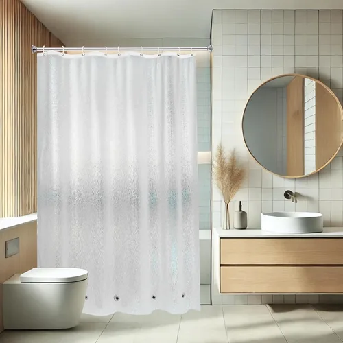 Vista 25 de AooHome Eva - Forro de ducha pequeño de 36 x 72 pulgadas, cortina de baño transparente de calibre 8 con ganchos, imanes inferiores, impermeable