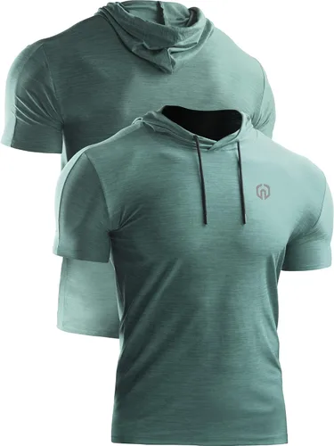 Vista 2 de NELEUS Camisa deportiva Dry Fit Performance con capucha para hombre