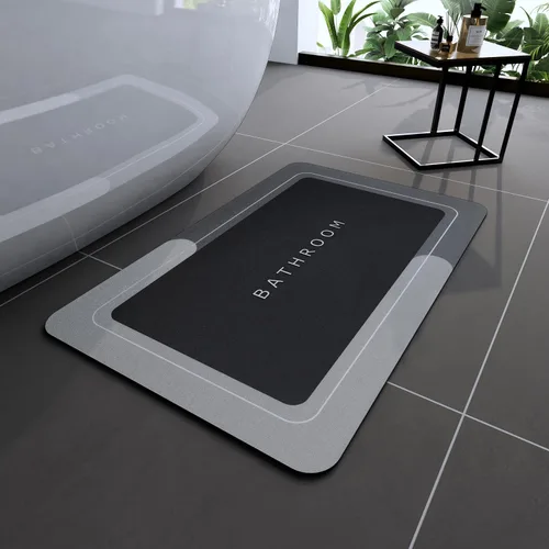 Vista 81 de Tapetes de baño antideslizantes de secado rápido, tapetes de baño de goma súper absorbentes para debajo de la puerta, tapetes de baño para baño, Azul