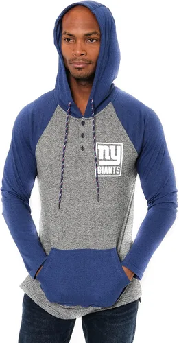 Vista 27 de Ultra Game - Sudadera con capucha de vellón para hombre con cuello Henley de la NFL Negro