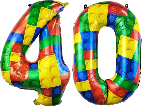 Vista 21 de Globo grande de 32 pulgadas de bloque de construcción número 0 globo grande