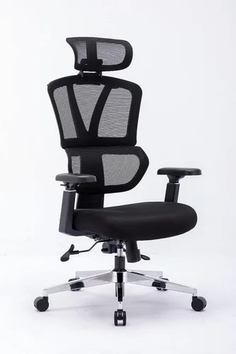 Vista 10 de Silla ergonómica de oficina con respaldo alto Ruedas de hoja rodante Silla de malla para ejecutivos, asistentes a la oficina, trabajo desde