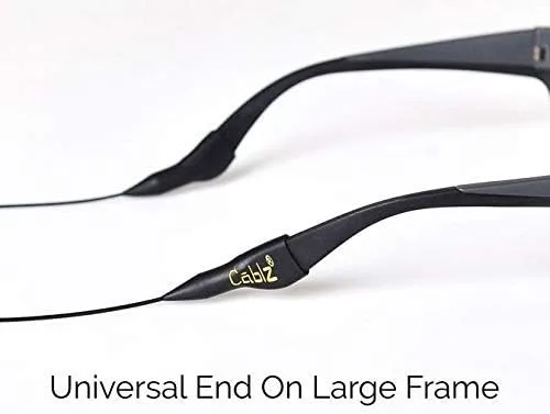 Vista 7 de Cablz Zipz Adjustable Eyewear Retainer Adjustable, Lightweight, Low Profile, Off-The-Neck Eyewear Retainer Strap Black