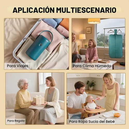 Vista 5 de Mini secadora compacta eléctrica portátil del secador de ropa con el bolso seco