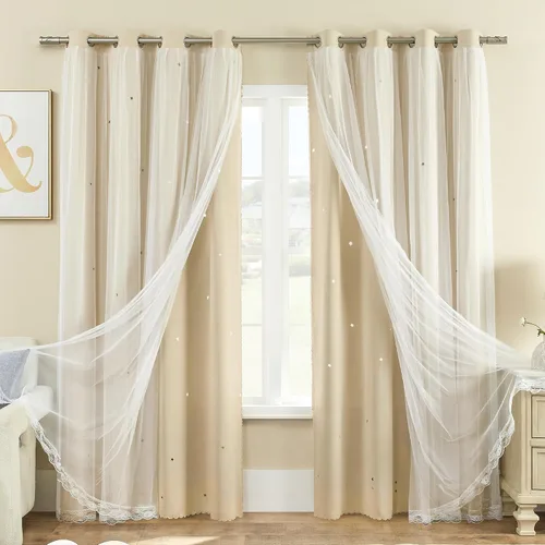 Vista 7 de XiDi - Cortinas para decoración de dormitorio Beige34/54/1