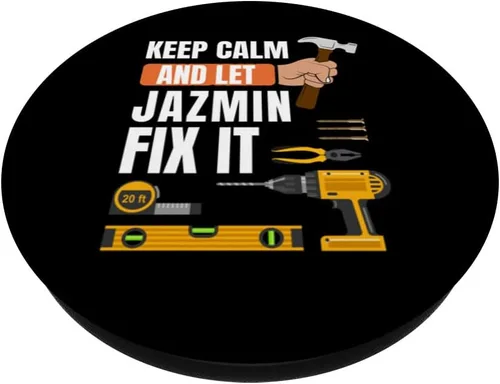 Vista 2 de Keep calm and let Jazmin fix it handyman, construction PopSockets Swappable PopGrip
