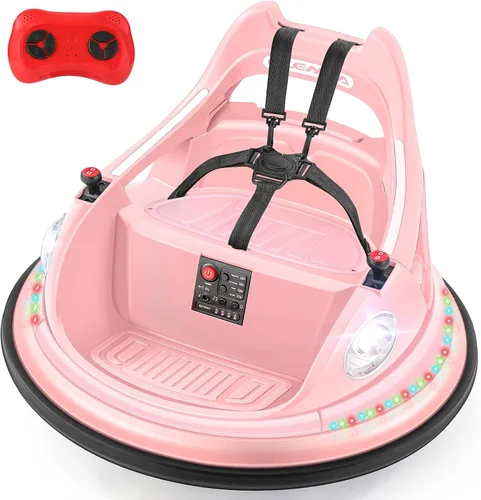 Vista 9 de Auto chocador, 1.9 MPH máximo, auto eléctrico de 12V para niños con control remoto para padres, juguetes Bluetooth para montar, auto para montar