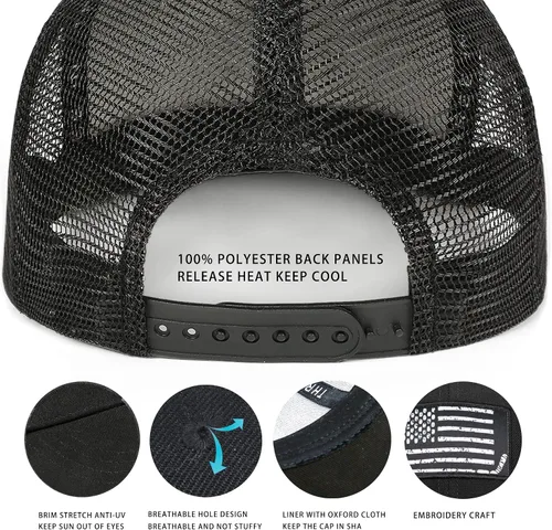 Vista 5 de Nuyjimr Sombreros de camionero de la bandera estadounidense para mujeres y hombres, gorra de golf ajustable para exteriores, Bandera de Hockey