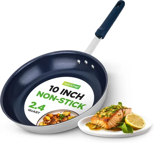 Vista 8 de NutriChef Sartén pequeña antiadherente de 8 pulgadas, sartén de cerámica con mango de silicona, revestimiento de cerámica, resistente a las manchas