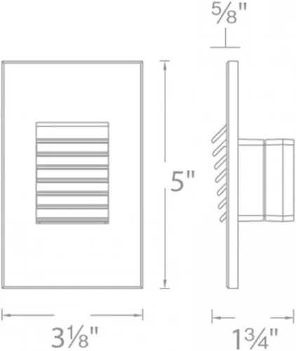 Vista 6 de Iluminación de paisaje WAC, LEDme 120V LED vertical con listones para interiores y exteriores, luz de pared y escalón de 3000 K LED incorporado
