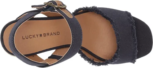 Vista 5 de Lucky Brand Sandalias de cuña Mindra para mujer, Azul