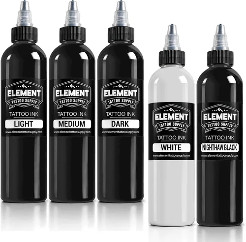Vista 55 de Element Tattoo Supply - Tinta negra para tatuaje, 8 onzas, tinta negra Negro