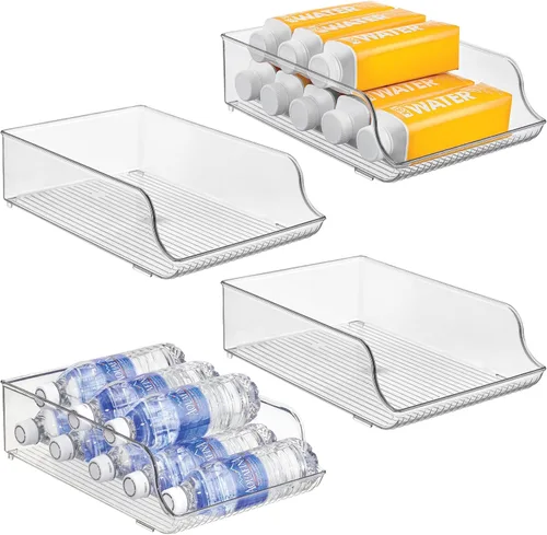Vista 11 de Organizador de botellas de agua iDesign para refrigerador o despensa - Transparente - Fabricado en EE. UU