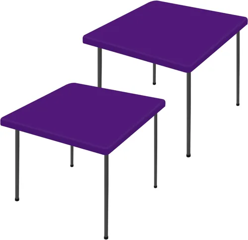 Vista 75 de Moosfor Paquete de 2 manteles rectangulares de elastano de 4 pies, elásticos y ajustables para pícnic, cubierta de mesa de patio elástica y lavable