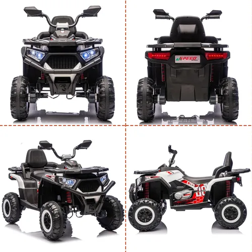 Vista 9 de 24V 4WD Ride on Car, Kids ATV 4 Wheeler with Remote Control, 4x200W Motor, Spring Suspension, Beverage Port, 5.5Mph Max, Battery Powered Ride on B