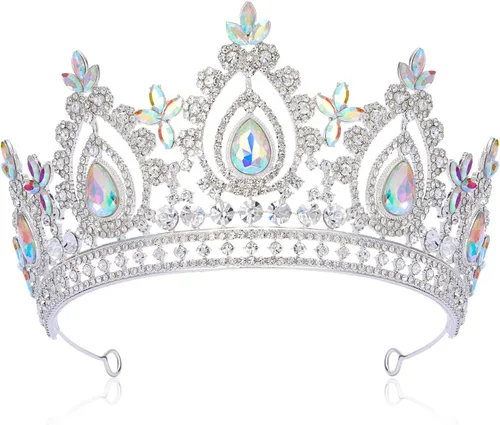 Vista 9 de SWEETV Queen Crowns for Women, Quinceanera Princess Crown Tiara Verde