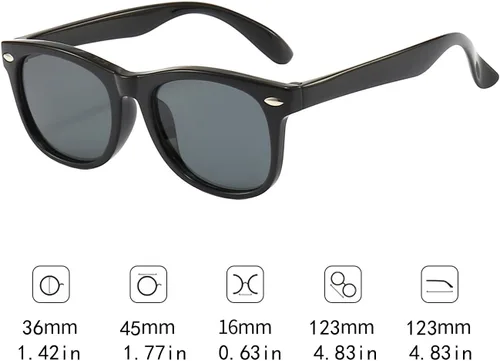 Vista 4 de FANNYGO Paquete de 3 lentes de sol polarizados para niños y niñas de 3 a 10 años Negro
