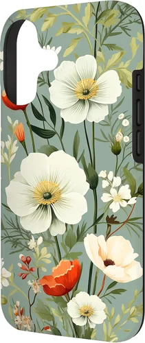 Vista 2 de Sage Green Flower Wildflower Pattern Floral Case for iPhone 17