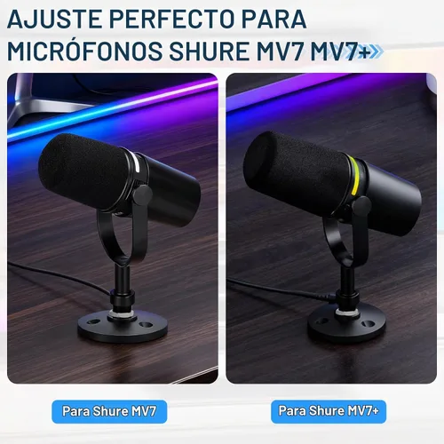 Vista 5 de Soporte de micrófono de escritorio para Shure MV7/MV7+