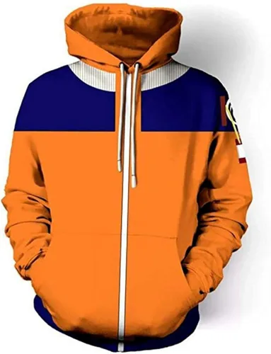Vista 2 de Conjunto de disfraz de anime Uzumaki para niños y jóvenes sudadera con capucha y pantalones