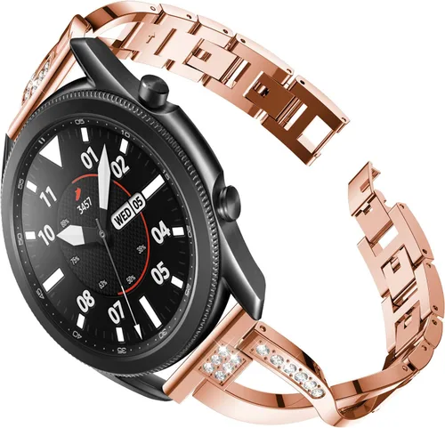 Vista 11 de Correas de repuesto para Samsung Galaxy Watch 3 de 1.772 in SM-R840 para mujeres y hombres, 0.866 pulgadas de liberación rápida de acero inoxidable