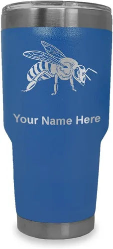 Vista 15 de LaserGram Vaso aislado al vacío de 20 onzas, abeja miel, grabado personalizado incluido (negro)