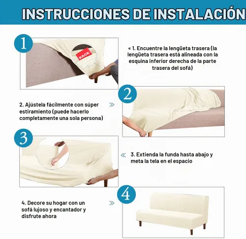 Vista 6 de Funda para futón Flamingo P de gran elasticidad sin brazos - Funda para sofá futón de tamaño completo y queen, de jacquard suave y grueso