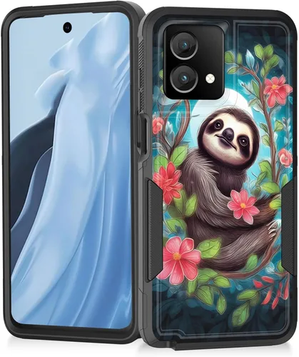 Vista 187 de Funda para Moto G Play 4G 2024, resistente de doble capa híbrida de policarbonato duro, goma suave, a prueba de golpes, funda protectora resistente