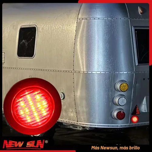 Vista 7 de NEW SUN Premium luces LED redondas de 2.5 pulgadas para remolque, 13 luces LED laterales, kits de luces de despeje con arandela y enchufe de 2 pines