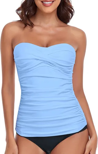 Vista 39 de RELLECIGA Top tankini con control de abdomen para mujer Negro