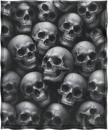 Vista 3 de Jekeno Manta Gótica de Calavera Regalos para Mujeres Hombres Niñas Niños Mamá Esposa Marido Papá Halloween Cumpleaños Navidad Esqueleto Horror