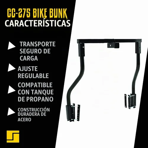 Vista 2 de Stromberg Carlson CC-275 Litera de Carga para Bicicleta de Lengüeta de Remolque - Soporte Ajustable de Lengüeta de Remolque para RVs, Soporta Hasta