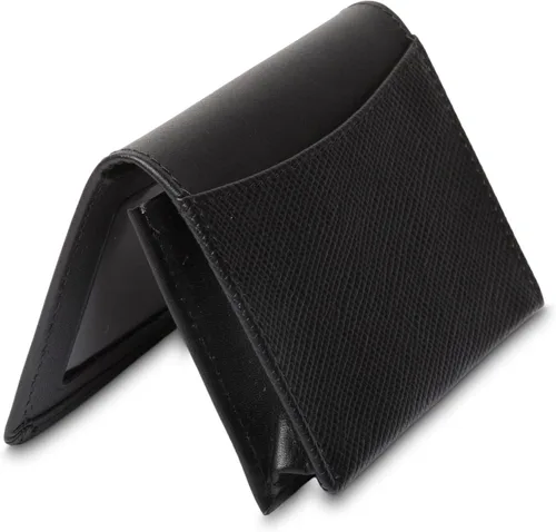 Vista 3 de Bosca Saffiano Full Gusset - Estuche para tarjetas con dos bolsillos con identificación, Negro -, Saffiano Full Gusset - Estuche para tarjetas