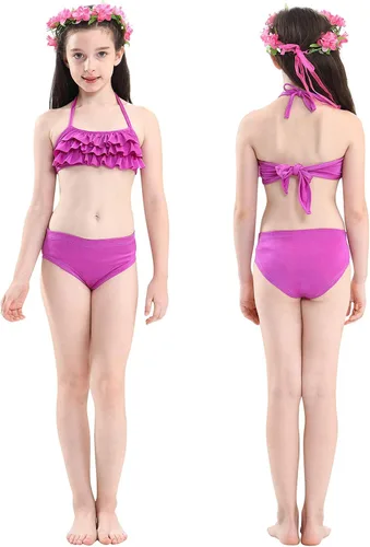 Vista 7 de Mermaid Tails - Traje de baño de princesa para niñas Cerulean