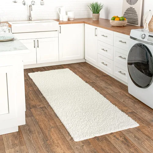 Vista 10 de nuLOOM Marlow - Tapete suave y lanudo lavable a máquina, 4 x 6 pulgadas, color blanco