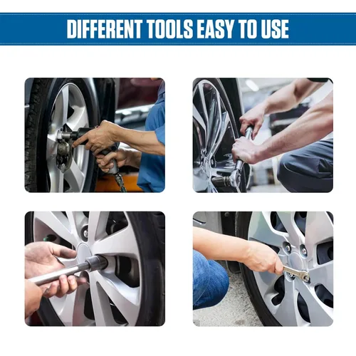 Vista 5 de BELEY Kit de llave de tuerca de bloqueo de rueda 20PCS para Porsche VW Touareg Juego de herramientas antirrobo para quitar tuercas con removedor