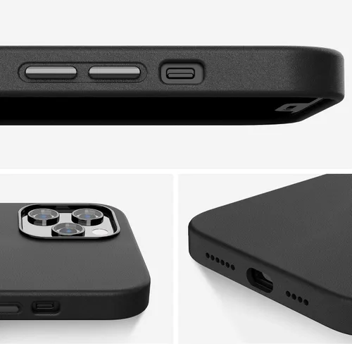 Vista 6 de SURPHY Funda diseñada para iPhone 12 Pro Max de 6.7 pulgadas, piel sintética de alta calidad (con botones metálicos y forro de microfibra)