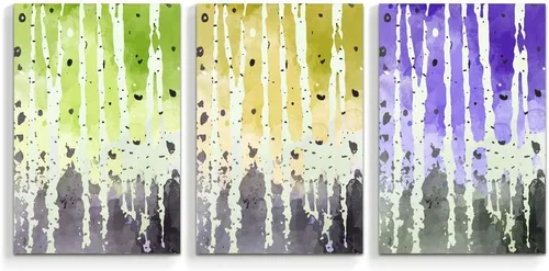 Vista 23 de wall26 3 Panel Canvas Wall Art Silver Birch Pictures Home Wall Decorations for Bedroom Living Room Paintings Canvas Prints Framed - 16"x24" x 3