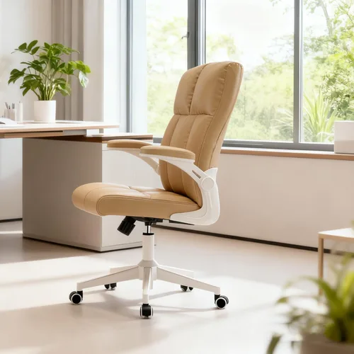 Vista 6 de balmstar Leather Office Chair Computer Desk Chair, 360° Swivel Rolling Wheels, Adjustable Tilt Angle 90°-135° with Lumbar Support Executive Chair