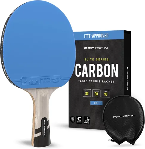 Vista 16 de PRO-SPIN Ping Pong Paddles – ITTF Approved Professional Table Tennis Rackets with Carbon Fiber for Superior Control 7-Ply Blade, Premium Rubber
