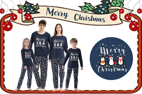 Vista 2 de Vozanet Famliy - Conjunto de pijama a juego con patrones de Papá Noel, pijamas de Navidad para hombres, mujeres y niños, ropa de Navidad