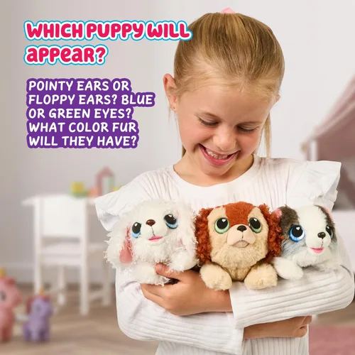 Vista 5 de Little Live Pets Mi casa de mi cachorro Mini Set de juego, Rosa, Perro de juguete con juguetes de casa de perro, Juguete de peluche personalizable