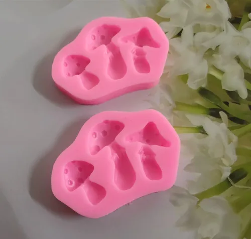 Vista 5 de Molde de silicona en forma de hongo 3D de resina para postres de bricolaje, chupitos de gelatina de cristal, cubitos de hielo, pasta de goma