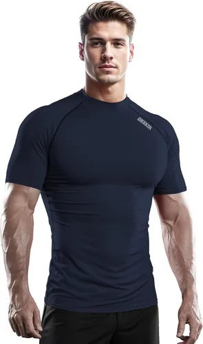 Vista 4 de DRSKIN Paquete de 3, 2 o 1 camisa de compresión para hombre, manga corta, camiseta deportiva de capa base, atlética, correr, entrenamiento activo