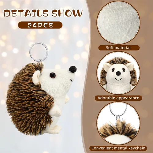Vista 4 de Zubebe Mini erizo de juguete a granel, regalo de fin de año, regalo de fin de año, peluche de 4 pulgadas, pequeño recuerdo de fiesta, llavero