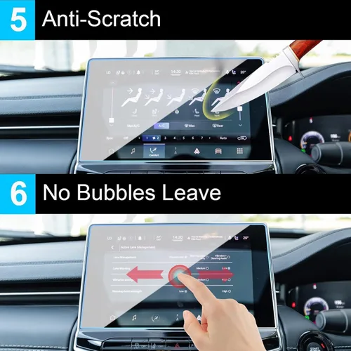 Vista 6 de TTCR-II Protector de pantalla compatible con Jeep Compass 2022, 2023, 2024, 2025 y 2026, de 10.1 pulgadas, protector de vidrio templado de 10.1