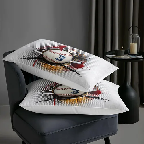 Vista 6 de AILONEN Juego de edredón de béisbol tamaño individual, juego de ropa de cama para niños, cama deportiva para niños en una bolsa, 1 juego de edredón