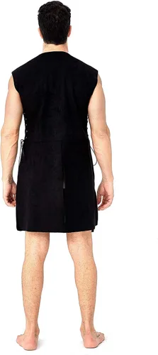 Vista 4 de Chaleco victoriano medieval para hombre, chaleco renacentista sin mangas