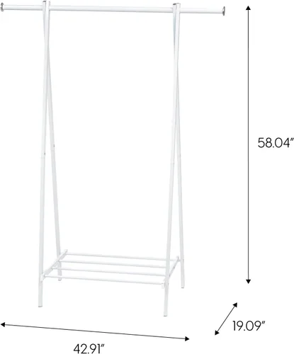 Vista 2 de Iris USA Perchero de metal de pie, blanco Adds storage space for clothing, shoes, and accessories with an open design
